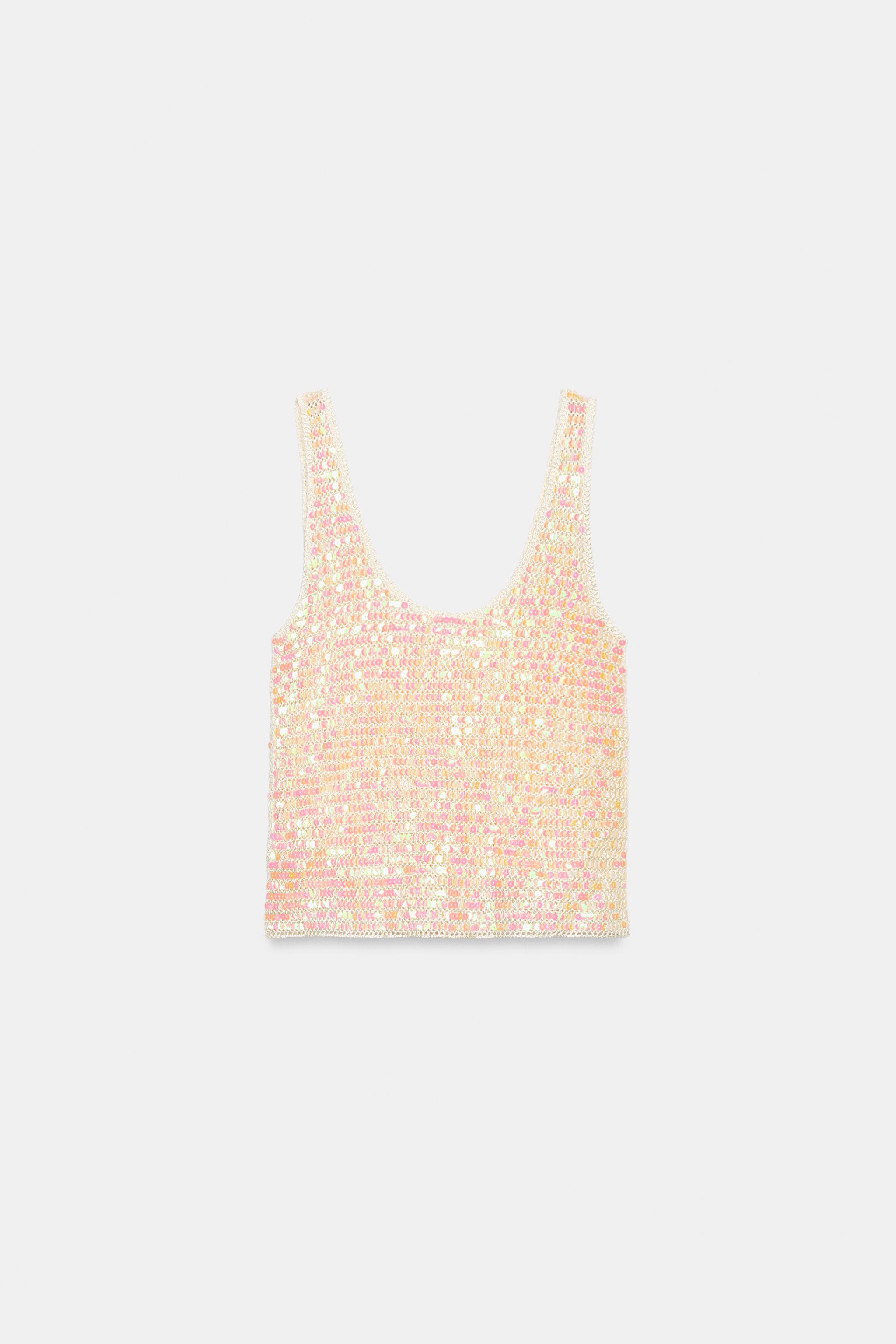 TOP À BRETELLES ET PAILLETTES